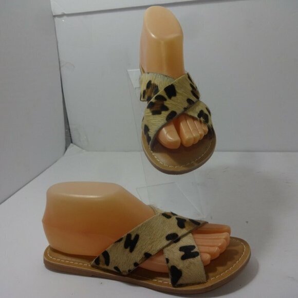 Coconuts By Matisse Women's Size 6M Slip On Pebble Leopard Sandals - Picture 2 of 5